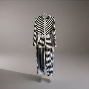 Free people beach white blue striped one piece